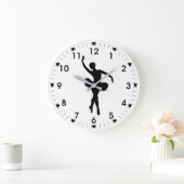Ballerina im weißen Hintergrund Große Wanduhr (Zuhause)