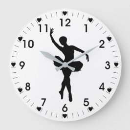 Ballerina im weißen Hintergrund Große Wanduhr