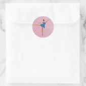 Ballerina in Arabesque Pose Anpassbare Aufkleber (Tasche)