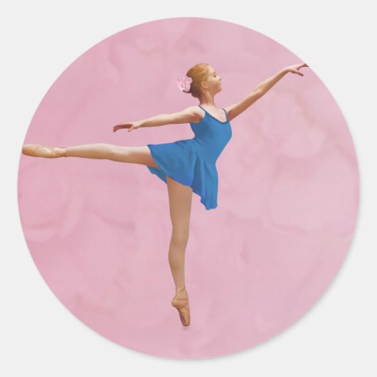 Ballerina in Arabesque Pose Anpassbare Aufkleber (Vorderseite)