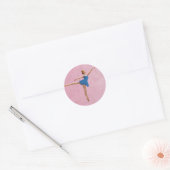Ballerina in Arabesque Pose Anpassbare Aufkleber (Umschlag)