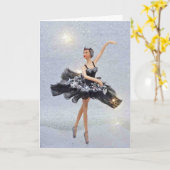 Ballerina in black ornament karte (Gelbe Blume)