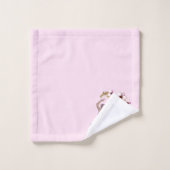 Ballerina in blau auf rosa Persönlicher Name Badhandtuch Set (Waschlappen)