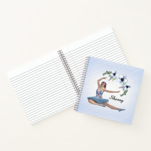 Ballerina in Blau Personenname Notizblock