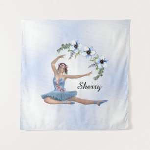 Ballerina in Blau Personenname Wandteppich