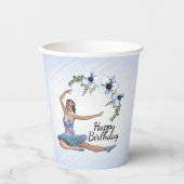 Ballerina in Blue Birthday Pappbecher (Vorderseite)