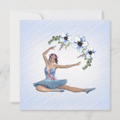 Ballerina in Blue Birthday Party Einladung (Rückseite)