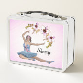 Ballerina in Blue Personal Pink Metall Brotdose (Rückseite)