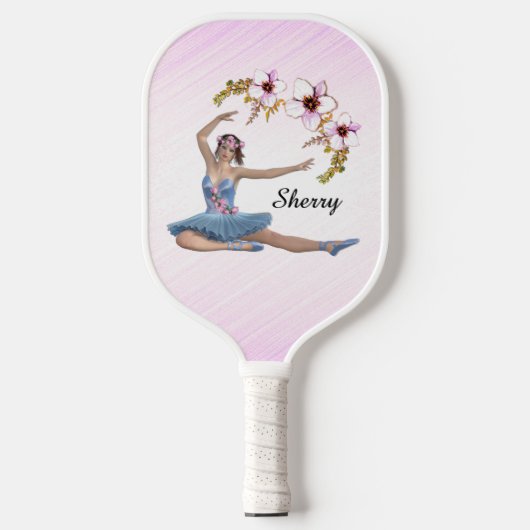 Ballerina in Blue Personal Pink Pickleball Schläger (Vorderseite)
