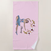 Ballerina in Blue Personal Pink Strandtuch (Vorderseite)