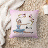 Ballerina in Blue Persönlicher Name auf rosa Kissen (Decke)