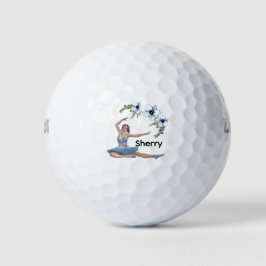 Ballerina in Blue Persönlicher Name Golfball