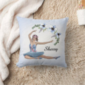 Ballerina in Blue Persönlicher Name Kissen (Decke)
