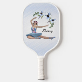 Ballerina in Blue Persönlicher Name Pickleball Schläger