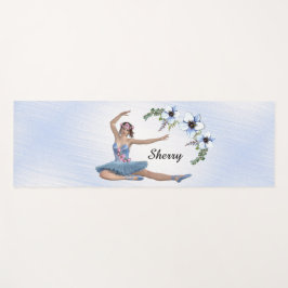 Ballerina in Blue Persönlicher Name Yogamatte