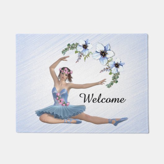 Ballerina in Blue Willkommen Fußmatte (Vorderseite)