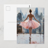 Ballerina in der Stadt Impressionist Postkarte (Vorne/Hinten)