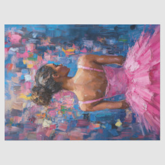 Ballerina in einem rosa Tutu-Malerdekoupage Seidenpapier