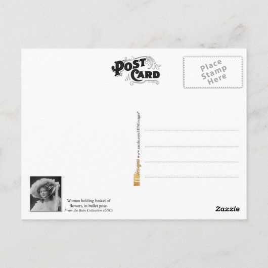 Ballerina in Form von Frills und Spitzen Postkarte (Rückseite)