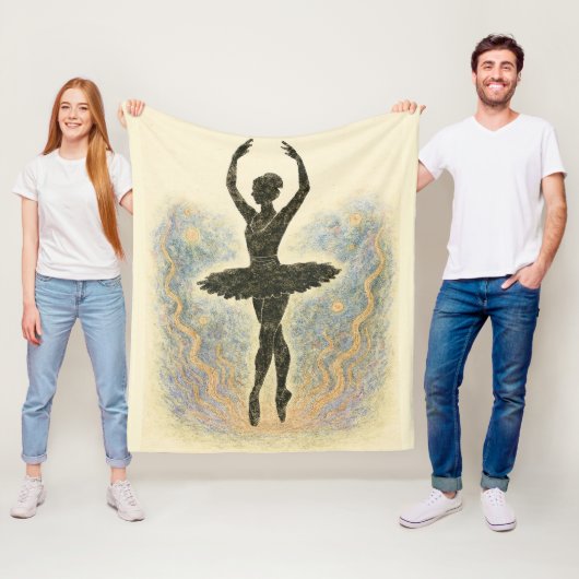 Ballerina in Graziöser Anmut - Sanfte Farben Fleecedecke (Beispiel)