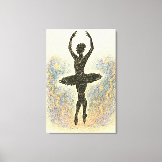 Ballerina in Graziöser Anmut - Sanfte Farben Leinwanddruck (Vorderseite)