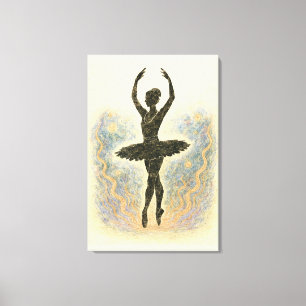 Ballerina in Graziöser Anmut - Sanfte Farben Leinwanddruck