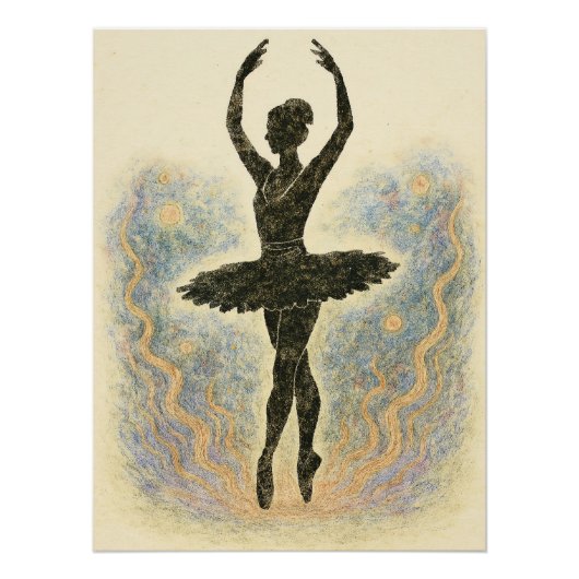 Ballerina in Graziöser Anmut - Sanfte Farben Poster (Vorderseite)