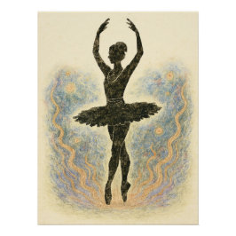 Ballerina in Graziöser Anmut - Sanfte Farben Poster