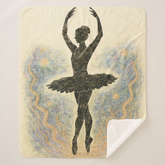 Ballerina in Graziöser Anmut - Sanfte Farben Sherpadecke (Vorderseite)