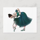 Ballerina in Grün Postkarte (Vorderseite)