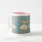 Ballerina in Grünem und im Weiß Zweifarbige Tasse (Vorderseite Links)