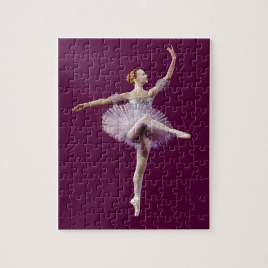 Ballerina in lila und weißem kundengerechtem puzzle (Vertikal)