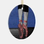 Ballerina in Pink Pointe Shoes Keramik Ornament (Rechts)