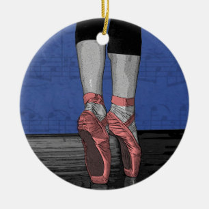 Ballerina in Pink Pointe Shoes Keramik Ornament