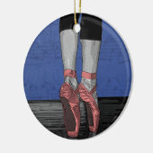 Ballerina in Pink Pointe Shoes Keramik Ornament (Links)