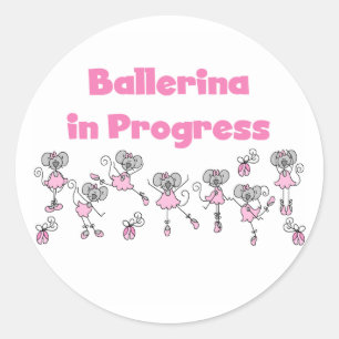 Ballerina in Progress T - Shirt und Geschenke Runder Aufkleber