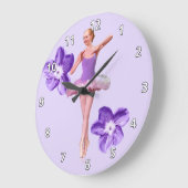Ballerina in Purple and White Große Wanduhr (Winkel)