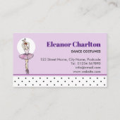 Ballerina in rosa Kleid mit Pointe Toe Shoes Visitenkarte (Rückseite)
