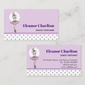 Ballerina in rosa Kleid mit Pointe Toe Shoes Visitenkarte (Vorne/Hinten)