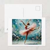 Ballerina in Rosa, Postkarte (Vorne/Hinten)
