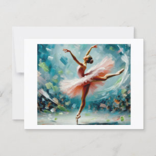 Ballerina in Rosa, Postkarte