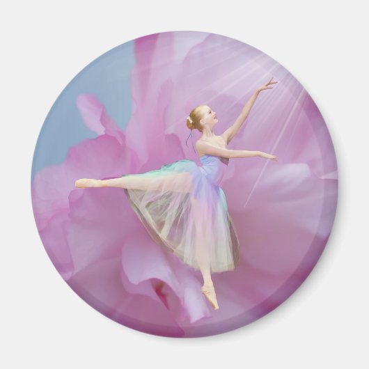 Ballerina in Rosa und Blau Magnet (Vorne)