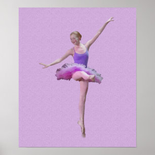Ballerina in rosa und Lila Poster