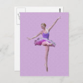 Ballerina in rosa und Lila Postkarte (Vorne/Hinten)