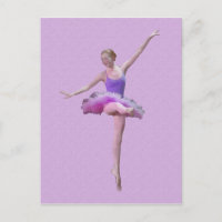 Ballerina in rosa und Lila Postkarte