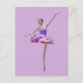 Ballerina in rosa und Lila Postkarte (Vorderseite)