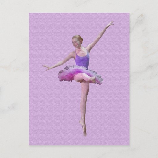Ballerina in rosa und Lila Postkarte (Vorderseite)
