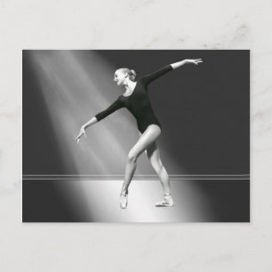 Ballerina in Schwarz und Weiß Postkarte