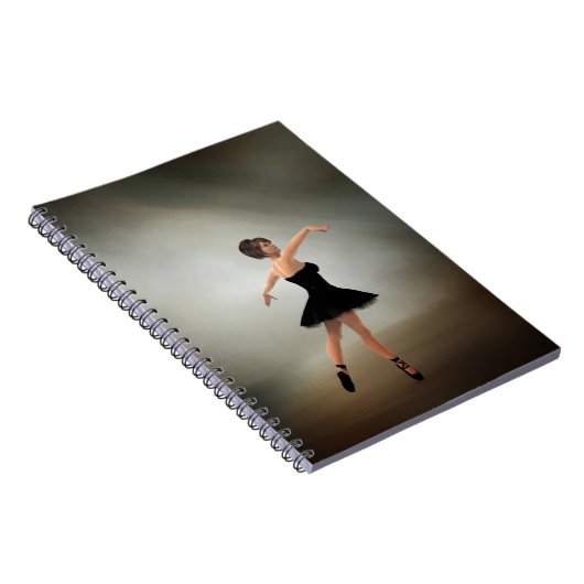 Ballerina in schwarzem Kleid Notizblock (Rechte Seite)