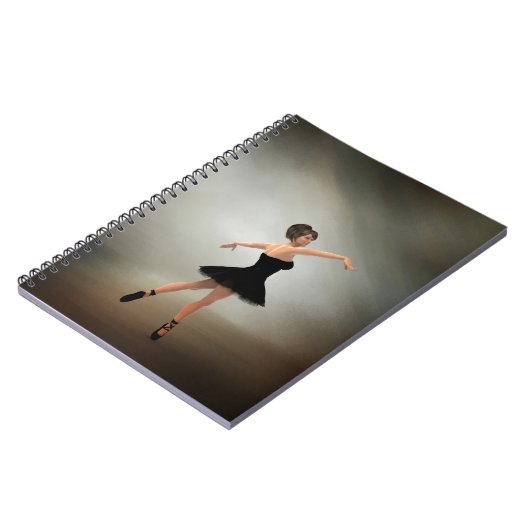 Ballerina in schwarzem Kleid Notizblock (Linke Seite)